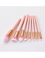 Fashion Pink Pvc8pcs Wooden Handle Aluminum Tube Nylon Hair Makeup Brush Set