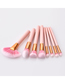 Fashion Pink Pvc8pcs Wooden Handle Aluminum Tube Nylon Hair Big Fan-shaped Makeup Brush Set
