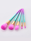 Fashion Pink Blue Gradient Set Of 5 Diamond-shaped Aluminum Tube Nylon Hair Makeup Brushes