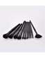 Fashion Black Black Pvc11 Small Fan-shaped Makeup Brushes With Wooden Handle And Nylon Hair