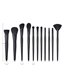 Fashion Black Black Pvc11 Small Fan-shaped Makeup Brushes With Wooden Handle And Nylon Hair