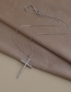 Fashion Silver Copper Inlaid Zircon Cross Necklace