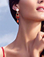Fashion Black Alloy Inlaid Pearl Shell Drop Pendant Geometric Earrings