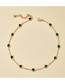 Fashion Dark Green Diamond-studded Geometric Alloy Single-layer Necklace
