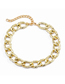 Fashion White K Single Layer Thick Chain Matte Ccb Buckle Necklace