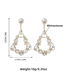 Fashion White Alloy Diamond Geometric Earrings