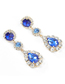 Fashion Blue Alloy Geometric Shaped Multilayer Earrings With Glass Diamonds