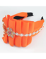 Fashion Orange Fabric Diamond-studded Flower Pleated Wide-brimmed Headband