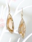 Fashion Geometric Brown Geometric Crystal Three-dimensional Faceted Glass Edging Earrings
