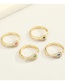 Fashion Blue Copper Micro-inlaid Zircon Snake Real Gold Plating Open Ring