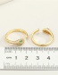 Fashion Rose Red Copper Micro Inlaid Zircon Snake Real Gold Plating Open Ring