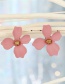 Fashion Pink Flower Dripping Alloy Earrings