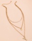 Fashion Golden Letter Pendant Pearl Love Multilayer Necklace