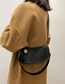 Fashion Black Lock Solid Color One-shoulder Messenger Bag
