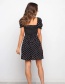 Fashion Black Short Sleeve Polka Dot Print Dress