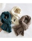 Fashion Blue Pure Color Wool Knitted Embroidery Girl Scarf