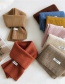 Fashion Powder Solid Color Double-sided Knitted Long Thick Letter Logo Scarf