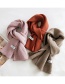 Fashion Powder Solid Color Double-sided Knitted Long Thick Letter Logo Scarf