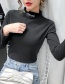 Fashion Black Letter Embroidery Long-sleeved Bottoming Shirt