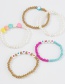Fashion Color Resin Love Five-pointed Star Beaded Bracelet Set