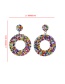Fashion Color Geometric Round Rice Bead Earrings