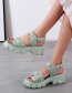 Fashion Pink Platform Velcro Sandals