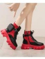 Fashion Black Thick-soled Color-block Pocket Ankle Boots
