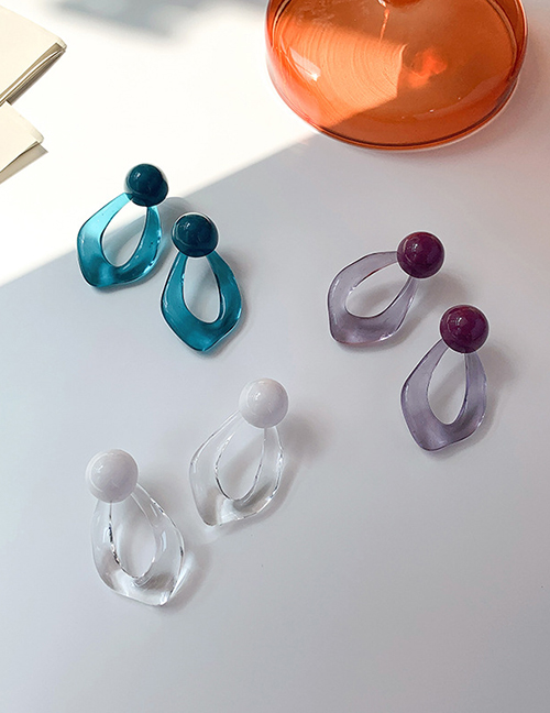 Fashion Purple Acrylic Drop Earrings