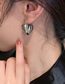 Fashion Silver Metal Heart Hollow Stud Earrings