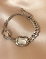 Fashion Silver Diamond-studded Geometric Chain Stitching Bracelet