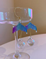 Fashion Blue Gradient Color Fishtail Crystal Ball Tassel Earrings