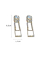 Fashion Gold Geometric Rectangle Earrings With Diamonds