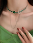 Fashion Green Acrylic Flower Crystal Beaded Collar