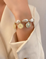 Fashion Gold Irregular Pearl Round Ot Buckle Bracelet