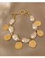 Fashion Gold Irregular Pearl Round Ot Buckle Bracelet