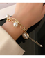 Fashion 2# Geometric Pearl Medal Bracelet