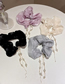Fashion White Gauze Pearl Crystal Tassel Hair Tie