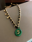Fashion Green Digital Winding Leather Necklace