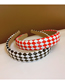 Fashion Red And White Grid Leather Check Headband