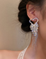 Fashion Silver Alloy Diamond Love Heart Tassel Earrings