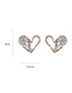 Fashion Silver Copper Inlaid Zirconium Sparkling Diamond Love Earrings