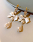 Fashion White Pearl And Diamond Bow Earrings