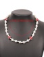 Fashion Red Flower Ball Alloy Pearl Rice Bead Necklace