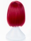 Fashion Red Wine Chemical Fiber High Temperature Silk Short Straight Hair Wig