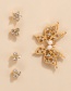 Fashion Gold Alloy Full Diamond Butterfly Earrings Set