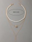 Fashion Gold Alloy Word Pearl Multilayer Necklace