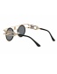 Fashion Transparent Round Frame Diamond Double Beam Sunglasses