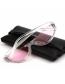 Fashion Pink Diamond Cat Eye Half-rim Sunglasses