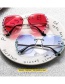 Fashion Tea Slices Diamond-set And Cut-edge Diamond-set Sunglasses