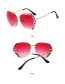 Fashion Tea Slices Diamond-set And Cut-edge Diamond-set Sunglasses
